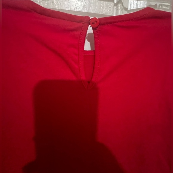 Rare Editions Girls Red Leopard & Lace Bow Design Flare Top in Size 5 - Picture 10 of 12